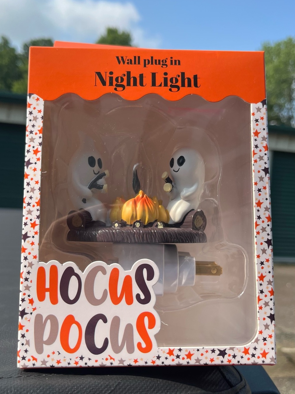 Hocus Pocus Ghost Campfire Plug-In Night Light - Orange/Black